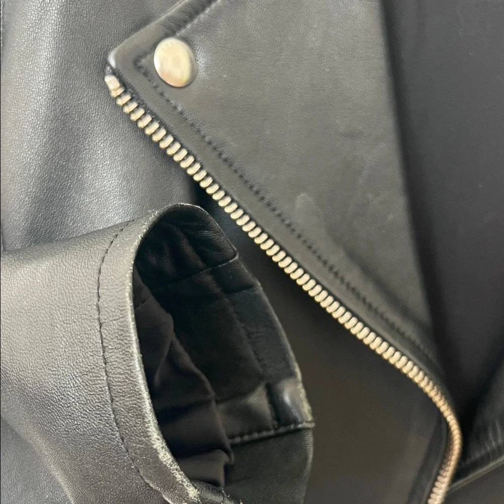 IRO Black Leather Jacket with Silver Accents - Picture 5 of 13